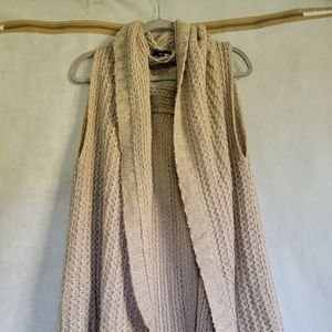 Taupe Sweater Vest Cardigan Poncho Thingamajig